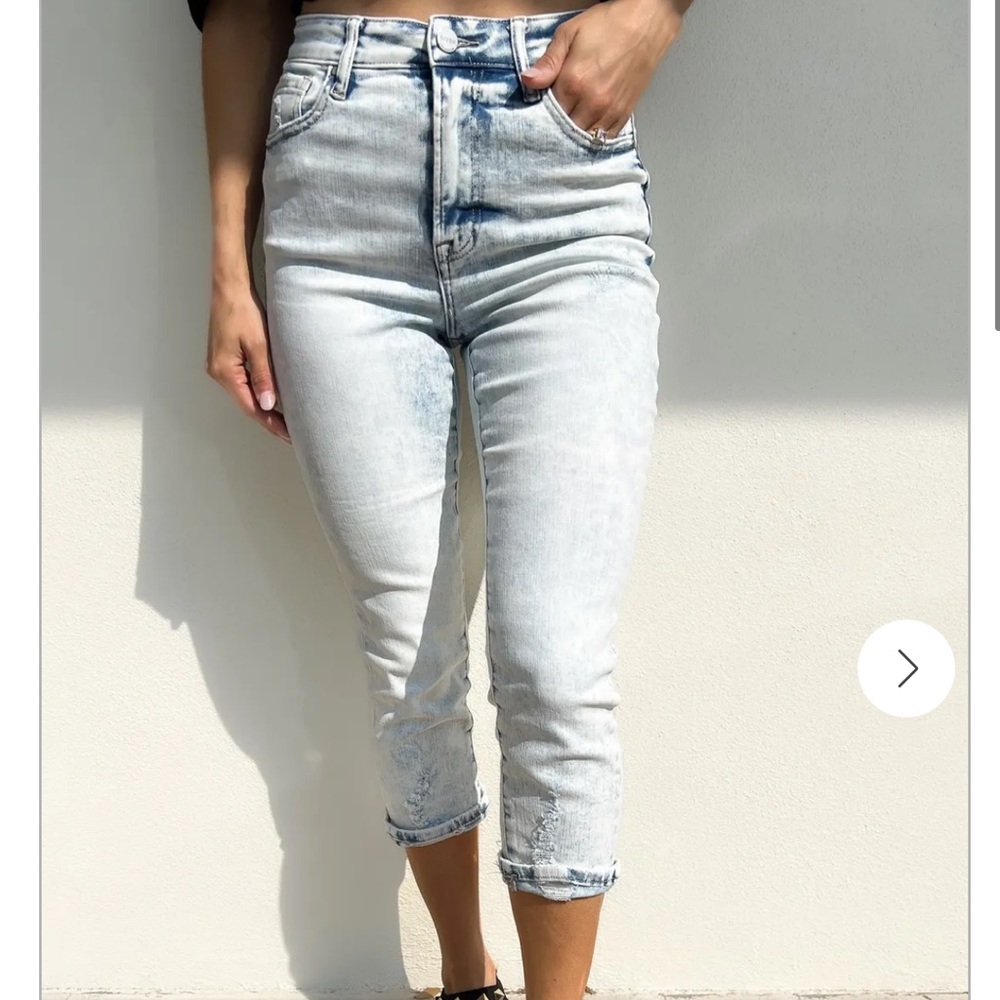 RISEN High Rise Capri Jeans